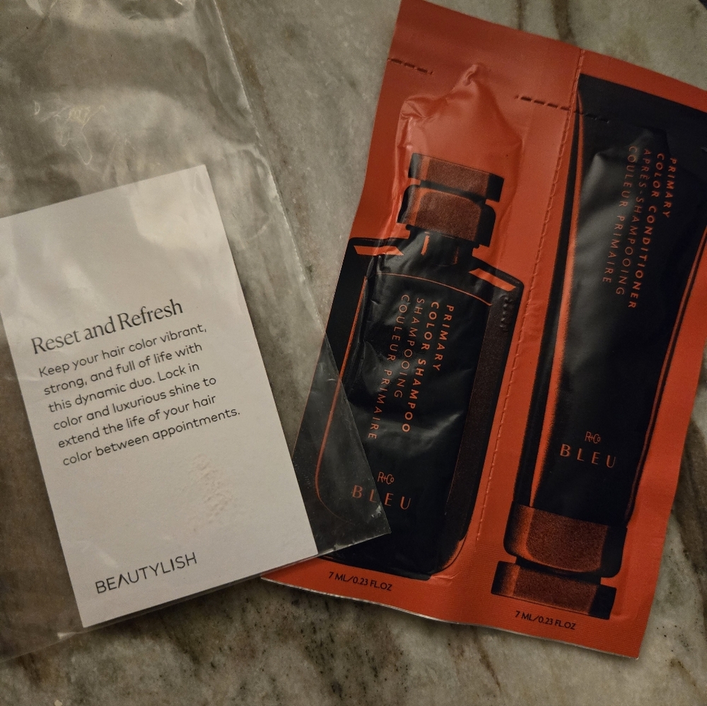 R+Co Bleu Primary Color Shampoo and Conditioner Sample Set
